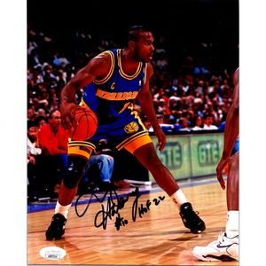 Tim Hardaway Signed 8x10 NBA Golden State Warriors Autographed Proof JSA